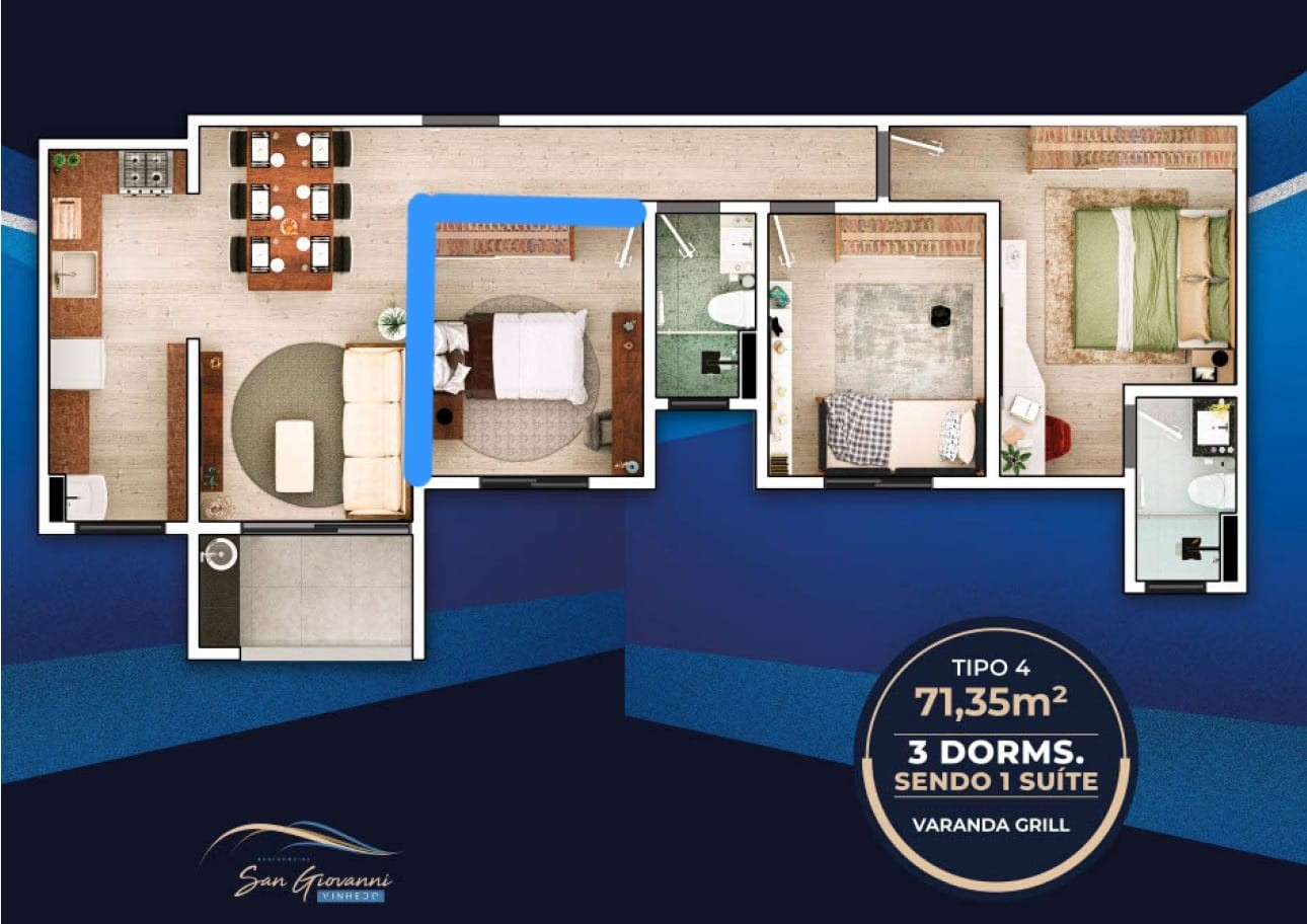 Apartamento, 2 quartos, 71 m² - Foto 7